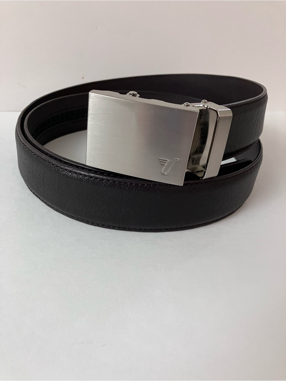 Mission Ratchet Belt  Dark Brown  Cut To Size Silver Tone Buckle  No Holes